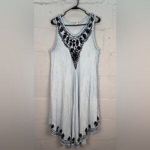 Riviera Sun Women's Embroidered Sun Dress Swim Cover Up Size Medium